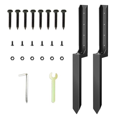 Reparación de postes de valla rotos con este kit de 2 soportes de fijación metálicos para jardín