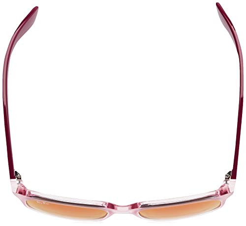 Ray-Ban Junior Kids' Rj9062S Rectangular Sunglasses, Transparent Pink/Clear Gradient Red Mirror Red, 48 Mm #TOP3