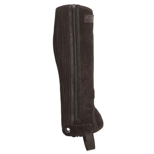 Dover Saddlery DS Suede Half Chaps with Silicone Grip Patch, Color: Brown, Size: Large