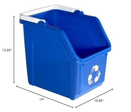 Canecas de reciclaje apilables 6 galones 12 unidades azul miniatura 7