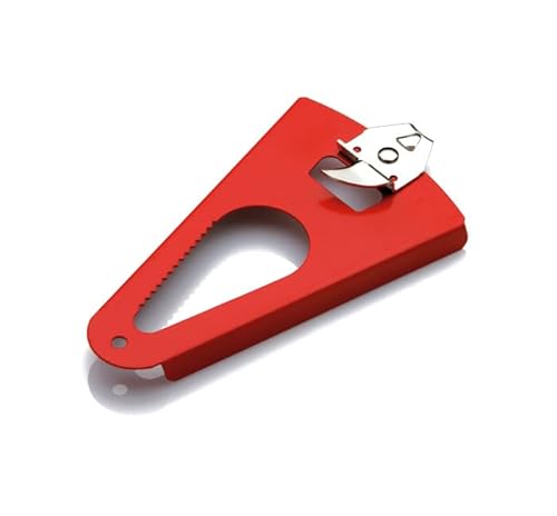 OPIROS Abrelatas Abrelatas multifunción universal para abrir de forma segura tarros tapas latas latas (abierto 5 usos rojo)