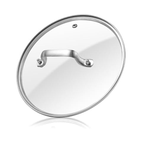 Antrader Tempered Glass Lid,10" Glass Covers for Pots,Pans and Skillets,1Set,Clear Cover