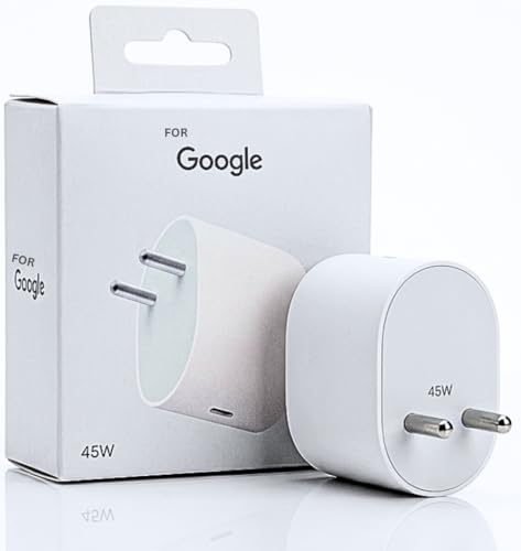 Image of YISHU 45W Type-C Fast Charging Adapter Compatible for Google Pixel 9 Series, 8 Series, 7 Pro | Power Delivery Charger Original Charging Speed (White)