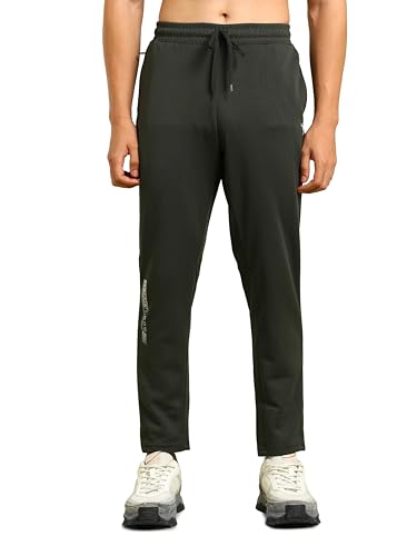 Image of TECHNOSPORT Men Mid Rise Solid Regular Fit Track Pant with Technodry, Antimicrobail for Gym, Workout, Sports and Regular Use