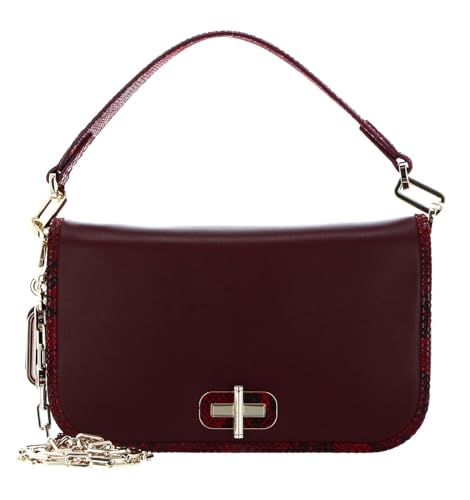 Image of TOMMY HILFIGER Leather Statement Crossover Bag Burgundy