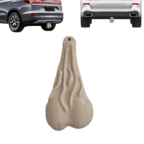 Funny Trailer Hitch Cover Balls Nuts | Trailer Hitch Decoration Gag Prank Funny Exterior Vehicle Decoration for Boyfriend Husband Men Family Friends Him Adults (Cream Colored)