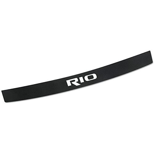 Symilov Striscia Protezione Paraurti Posteriore Auto per K-ia Rio Tuning Accessori, Adesivo Piastra Davanzale Bagagliaio in Fibra Carbonio AntiGraffio - Forte Appiccicoso,Black