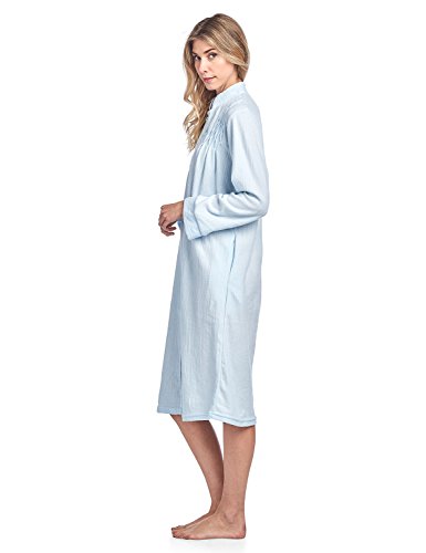 Casual Nights Women's Zipper Front Jacquard Terry Fleece Robe Duster3