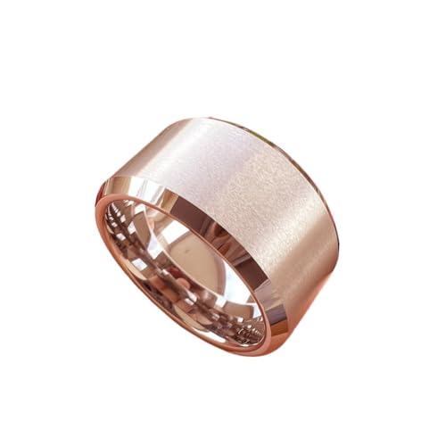 10mm 12mm Mens Big Finger Ring Tungsten Carbide Cool Engagement Wedding Wide Band Beveled Satin Finish Unique Jewelry BeveComfort Fit