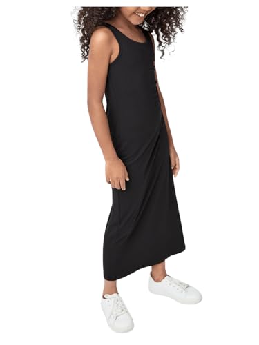 COZYEASE Girls' Solid Fitted Tank Dress Casual Scoop Neck Straight Hem Pencil Dress4