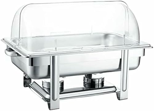 Chafing dish 9L en acier inoxydable avec couvercle visible et support de carburant - 2