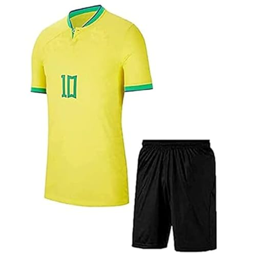Image of Naimaar 10 Brazill Football Team Jersey Tshirt with Shorts 2022 /2023 (Kids,Boys,Men)
