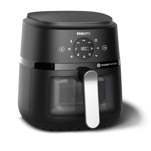 Philips 2000 Series NA221/09 - Airfryer 4.2L Easy to use Time and energy saving Less oil with RapidAir technology* Cooking window Touchscreen control 13 cooking methods Black/Silver