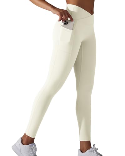 JTSONN Damen Sport Leggings High Waist Bauchweg Sporthose Lang Blickdicht Yogahose mit Taschen Tights Fitnesshose Yoga Gym Laufhose Sportleggins