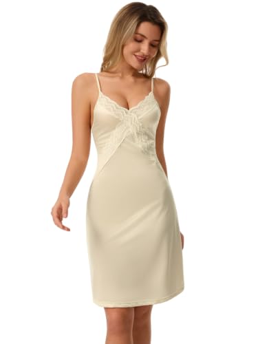 RanZZRan Women s Lace Full Slip Under Dress Spaghetti Strap Cami Dress