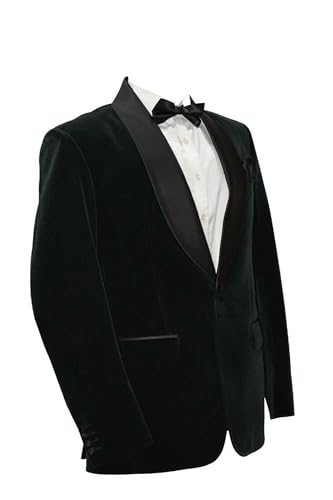 Men's Velvet Blazer Black Two Button Solid Slim Fit Blazer Sport Coat for Dinner Prom Wedding & All Ocasion3