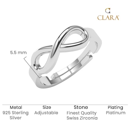 Image of Clara Pure 925 Sterling Silver Eve Infinity Love Finger Ring Gift for Women
