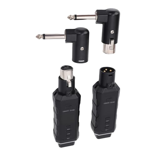 Alomejor Wireless Microphone Transmitter Receiver, Micrófono Dinámico y Condensador con Batería Recargable, Adaptador Versátil para Mezclador de Sonido XLR y Guitarra Eléctrica (1 para 1) miniatura 3