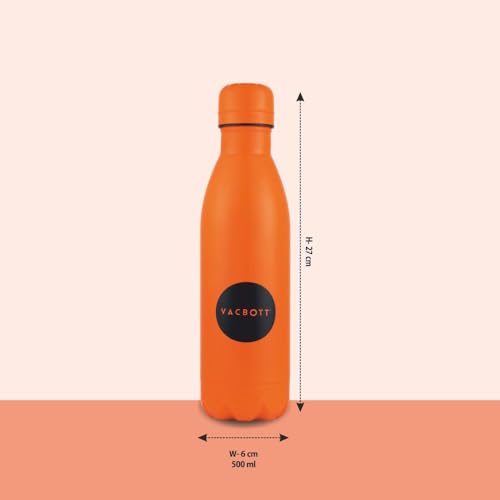 Image of CLAY CRAFT VACBOTT Stark Neon Double Walled|18 Hours Hot and 24 Hours Cold Water Bottle Vacuum Insulated Flask Bottle 500 ml Steel Bottle for Travelling|BPA-Free|BIS Certified|1Year Limited Warranty