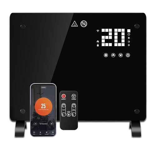 DONYER POWER 1000W Small Convector Heater, Ultra-thin Wall-mounted or Freestanding, 24H Timer Remote...