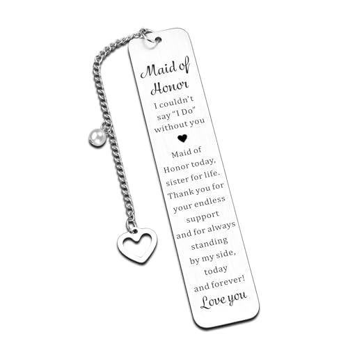 Maid of Honor Gifts Bookmark, Bridesmaid Gifts from Bride, Maid of Honor Proposal Gifts, Bridesmaid...