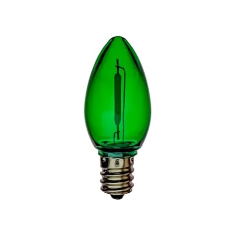 EZLS C7 Green Colored LED Filament Plastic Bulb Cover