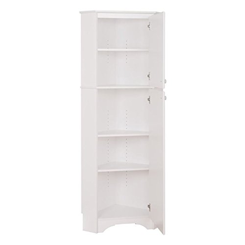 Prepac Elite Corner Storage Cabinet, Tall 2-Door, White #TOP4