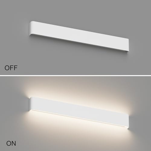 Applique da Parete Interno Moderno LED 71CM Lampada da Parete 24W Bianco Naturale 4500K Lampada da Muro per Camera da Letto Soggiorno Corridoio Scale (Bianco) - Illuminazione - Immagine 4