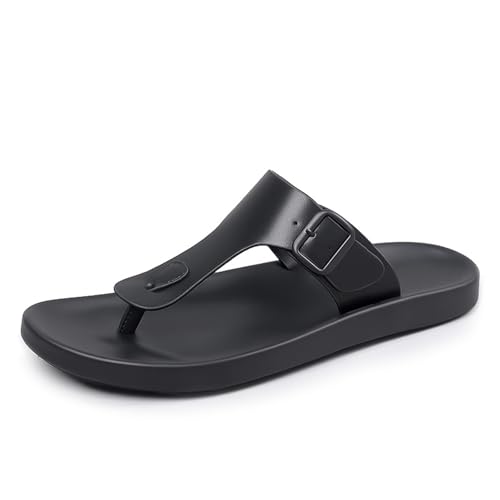Men Flip Flop Slip On Indoor Outdoor for Summer Beach Slides Adjustable Buckle