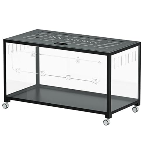 Jaula para hámster Jaula for hámster de Metal Transparente con Ruedas giratorias y Puertas Dobles(Grande)
