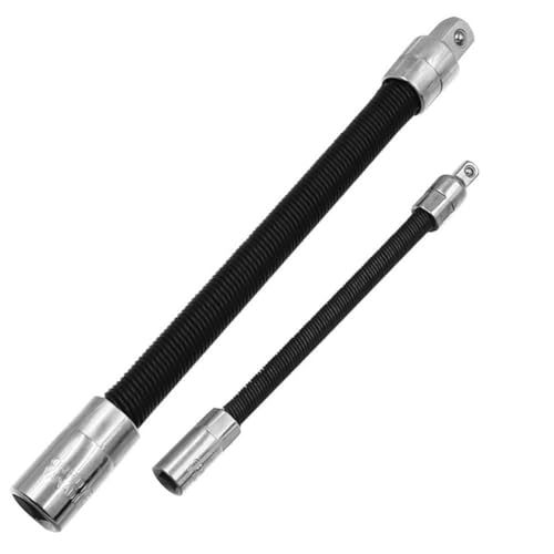 Lot de 2 tiges d'extension flexibles pour perceuse à cliquet 1/4 1/2 - Tige en acier à ressort pliable à 360 degrés