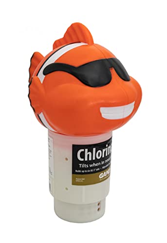 GAME 11404 Clownfish Pool Chlorinator, 3-Tablet Chlorine Dispenser, Five Tablet Capacity, Above- or Inground Pool Use, Adjustable Dispensing Rate