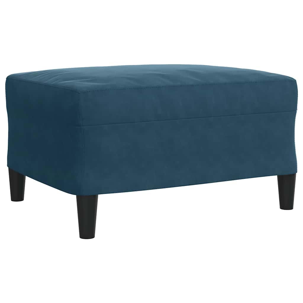 Set di 4 mobili imbottiti con cuscini in velluto blu per soggiorno e camera degli ospiti, moderno divano angolare con sgabello, salone, panca, sdraio, divano, paesaggio residenziale, mobili