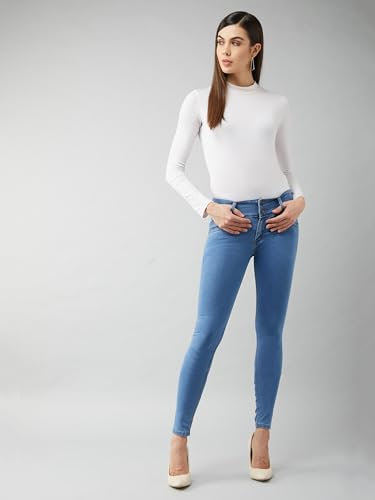 Image of Dolce Crudo Women's Skinny Fit High Rise Regular Length Stretchable High Waist Denim Jeans