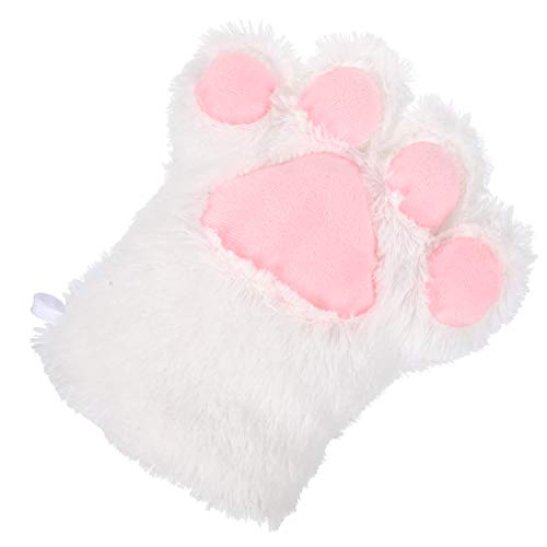 Toyvian White Plush Paw Mitts Animal paw Gloves Gloves Mitts Furry Animal