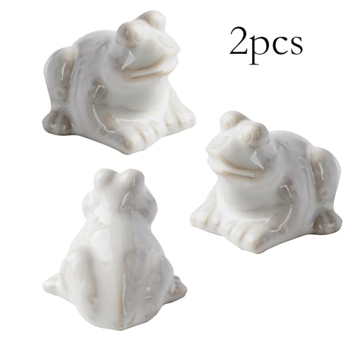 Image of ZUNON Toilet Bolt Caps, Decorative Toilet Bolt Covers, Ceramic Cute Frog Covers Toilet Bolts Bathroom Decor Easy Installation Set of 2 (White Frog 2pcs)