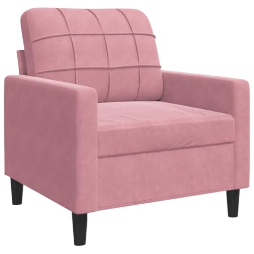 vidaXL Sofá Individual de Terciopelo Rosa 60 cm, sillón de televisión, sillón de descanso, sofá de relax