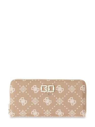 Portefeuille GUESS Emelie en toile monogramme chic marron