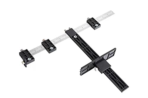 Cabinet Hardware Jig, Power Tool Accessory Jigs,Template Tool-Adjustable Drill Guide for Fast and Accurate Installation of Door and Drawer Front Knobs, Pulls and Handles with pen (Black)