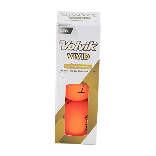 Volvik Vivid Golf Balls Sleeve of 3 Matte Sherbert Orange