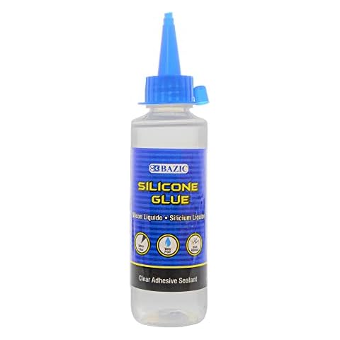 BAZIC Silicone Glue 3.38 Oz. (100 mL), Waterproof Crack Resistant, Quick Repair for Glass Window Plastic Kitchen, 1-Pack Cover