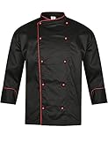 Excelente relación calidad-precio: con nuestras asequibles chaquetas de cocinero unisex disfrutarás del máximo beneficio a este precio asequible. Chaqueta de chef para hombre y mujer, disponible en blanco y negro, ideal para todos los profesionales que trabajan en la industria alimentaria