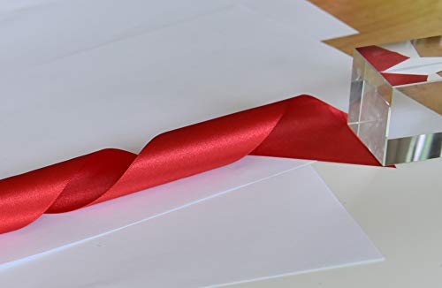 Ihkfilan Double Faced Satin Ribbon 2 Inch X 25 Yards Double Sided Solid Polyester Ribbon For Gift Wrapping Party Hair Braids Bow Baby Shower Decoration Floral Arrangement Craft Supplies, Hot Red #TOP3