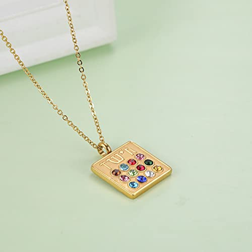 Kkjoy 12 Tribes of Israel Breastplate Necklace for Women - Hebrew Tribe Birthstone Necklace with Rhinestone Aaron Amulet Jewish Pendant4
