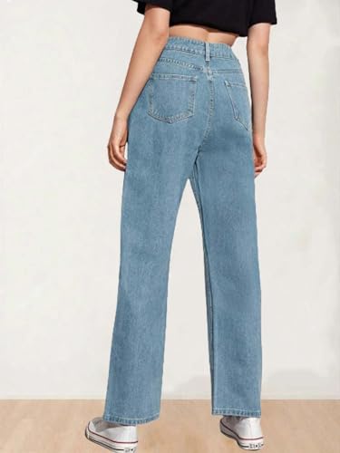 Image of KOTTY Women's High Waist Jeans | Wide Leg | Denim Jeans with Relaxed Fit & Casual Streetwear Style