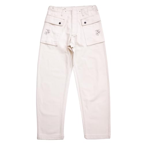 Red Tornado Herringbone P44 Paratrooper Pants White