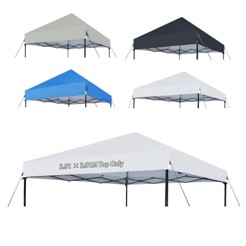 Joramoy 10×10 Canopy Replacement Top Only, Waterproof Pop Up Canopy Tent Top Cover with Ropes,...