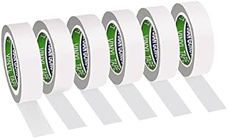 Xrkuu 6 Pack White Insulation tape, 17mm x 9m Electrical Tape Multipack Waterproof Insulating Tape, PVC Tape Adhesive Gaffer Tape for Wiring Projects