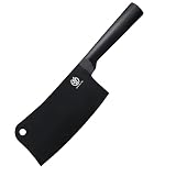 ZENG JIA DAO Meat cleaver knife, Chinese chef knife, 6.7' Kitchen meat chopper with black coating stainless sturdy handle 2025 Gift