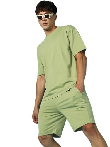 Image of Zombom Combo of Men's Night Suit | Men's Co-ord Set | Lounge-wear Nightdress Pajama Set | Summer Night Wear | Solid Plain Casual Pajama Shorts Set | Beach Wear Pack of 2